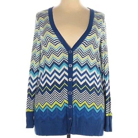 Lane Bryant Chevron Cardigan Sweater Size 22/24 - Picture 1 of 8